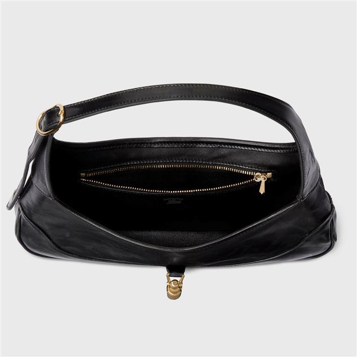 GUCCI Jackie Slim Small Shoulder Bag Black Leather