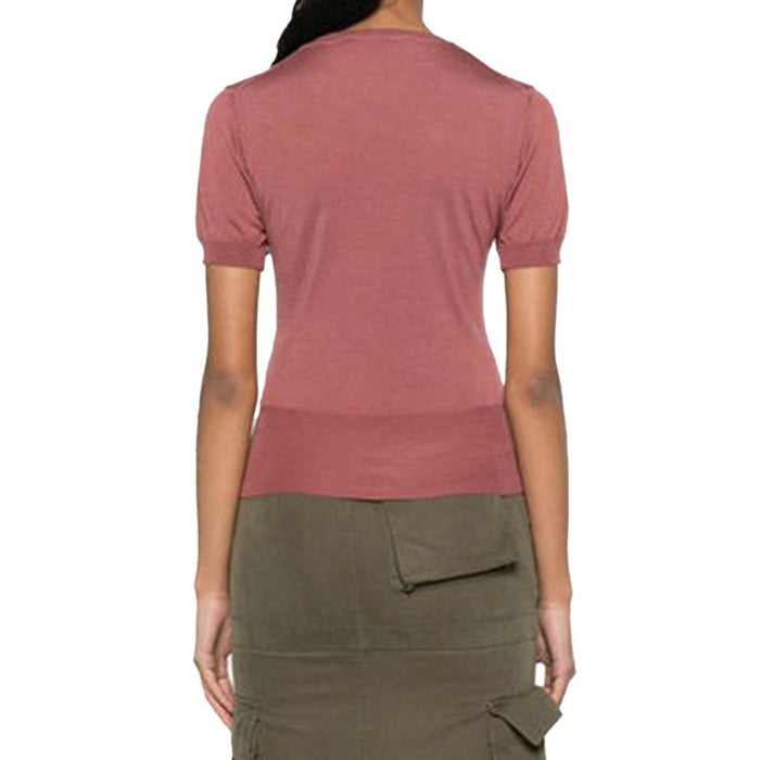 Vivienne Westwood Bea Knit Top Rose Round Neck Sweater
