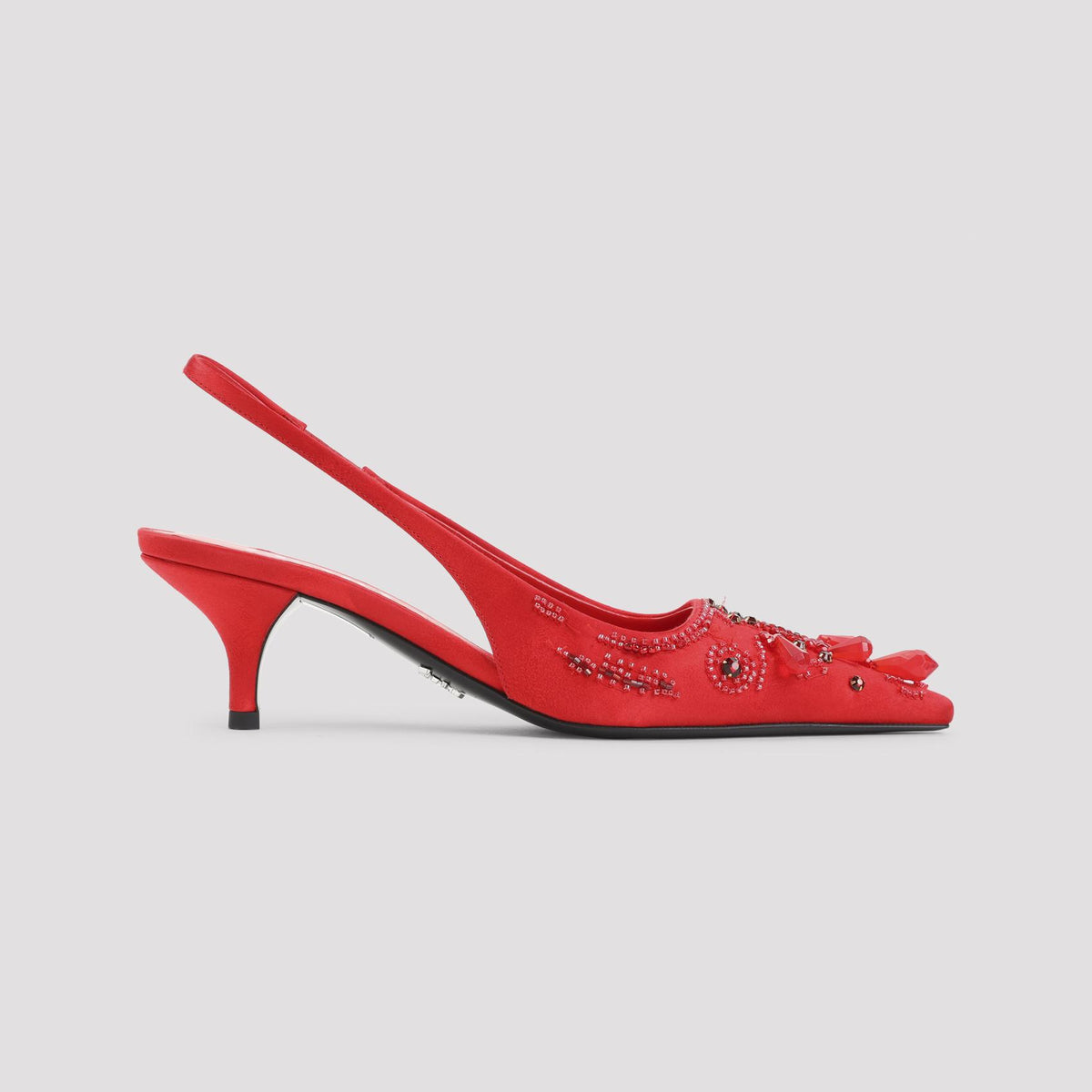 PRADA Black Leather Slingback Pumps