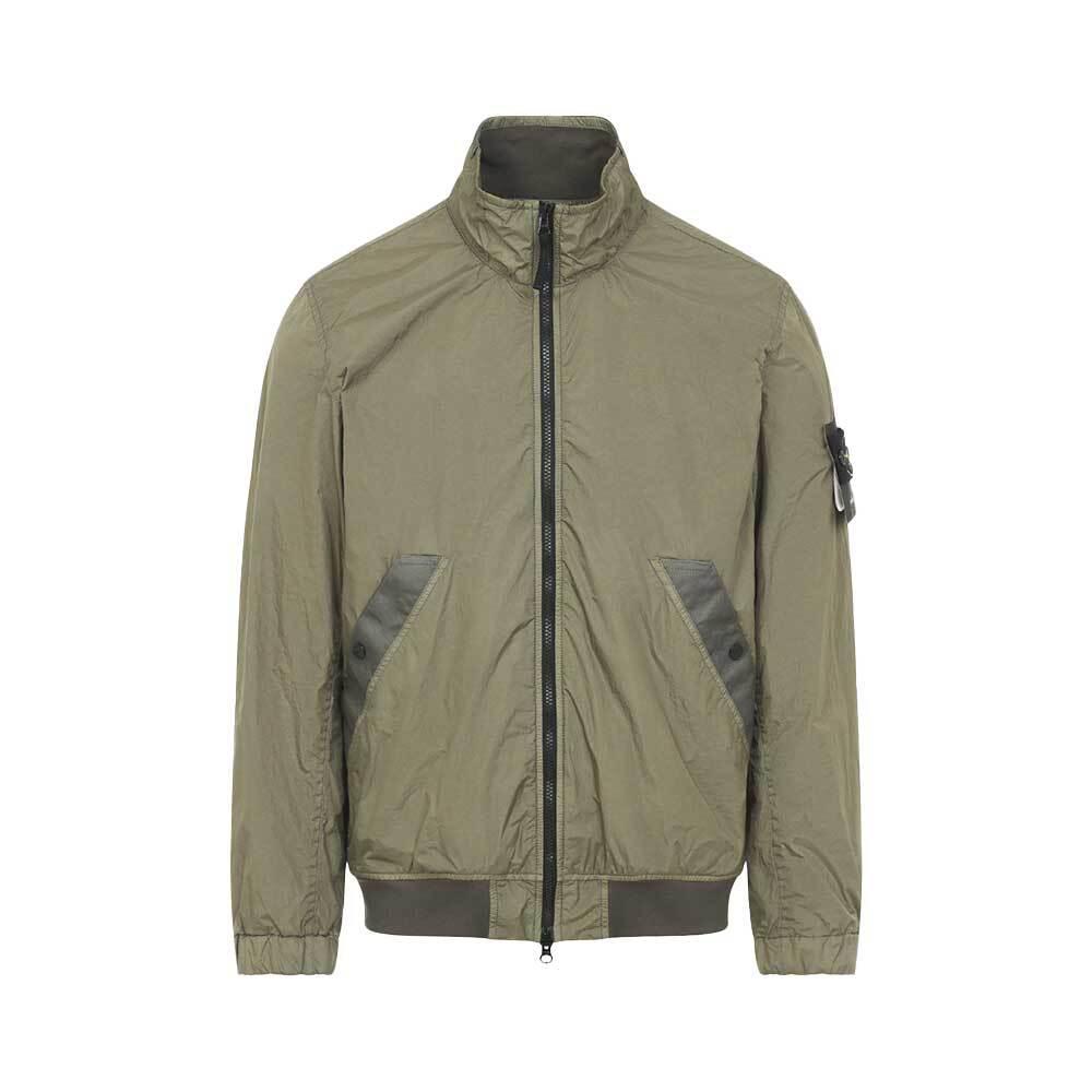 STONE ISLAND Crinkle Reps Windbreaker Jacket Military Green