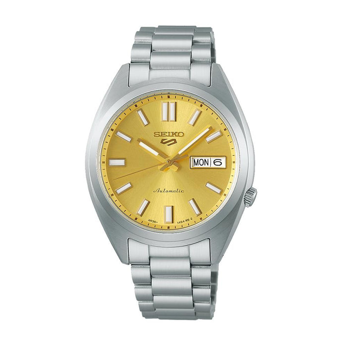 Seiko Gold Silver Stainless Steel Seiko 5 Sports Men’s Watch SRPL59K1