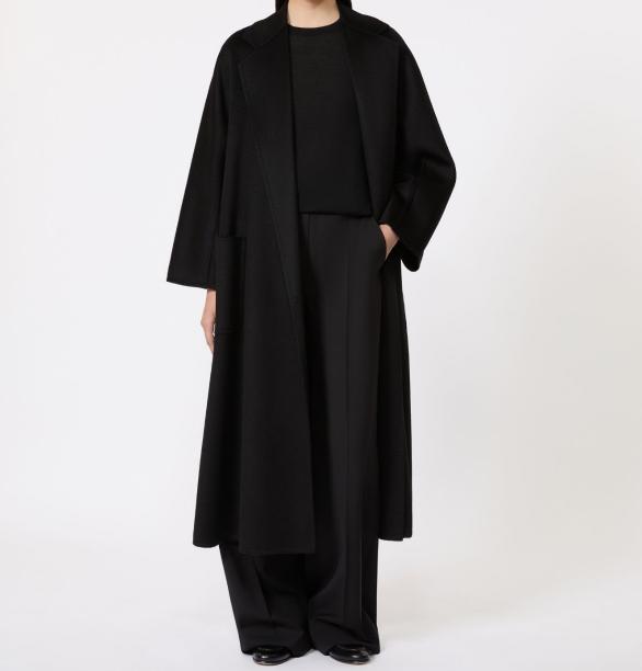 Max Mara Black Cashmere Ludmilla Coat 2621016051600 004