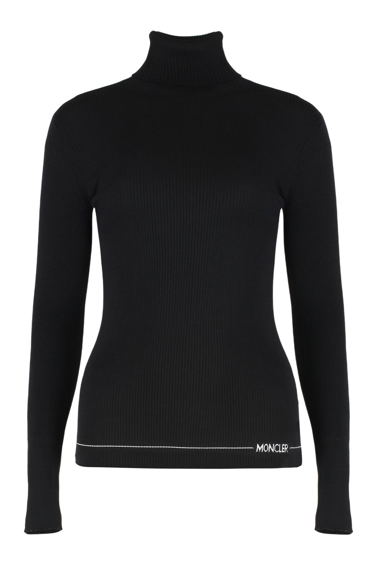 Moncler Black Wool Turtleneck Sweater for Women