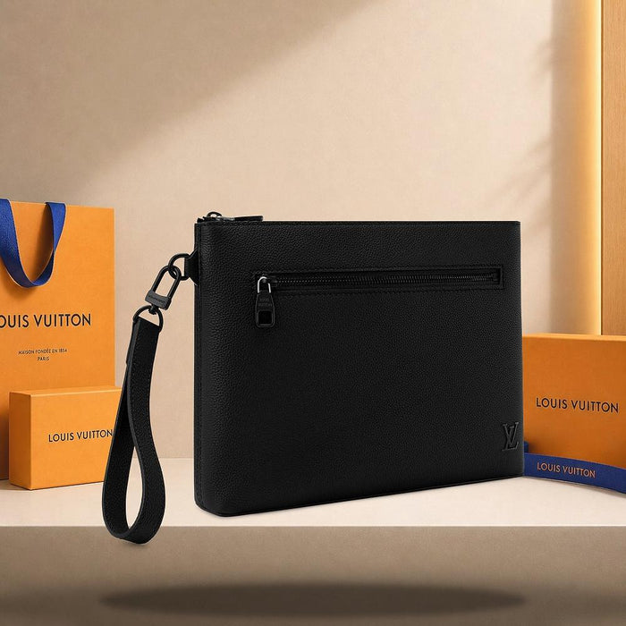 Louis Vuitton Takeoff Pouch Black Tote Bag for Men M25955