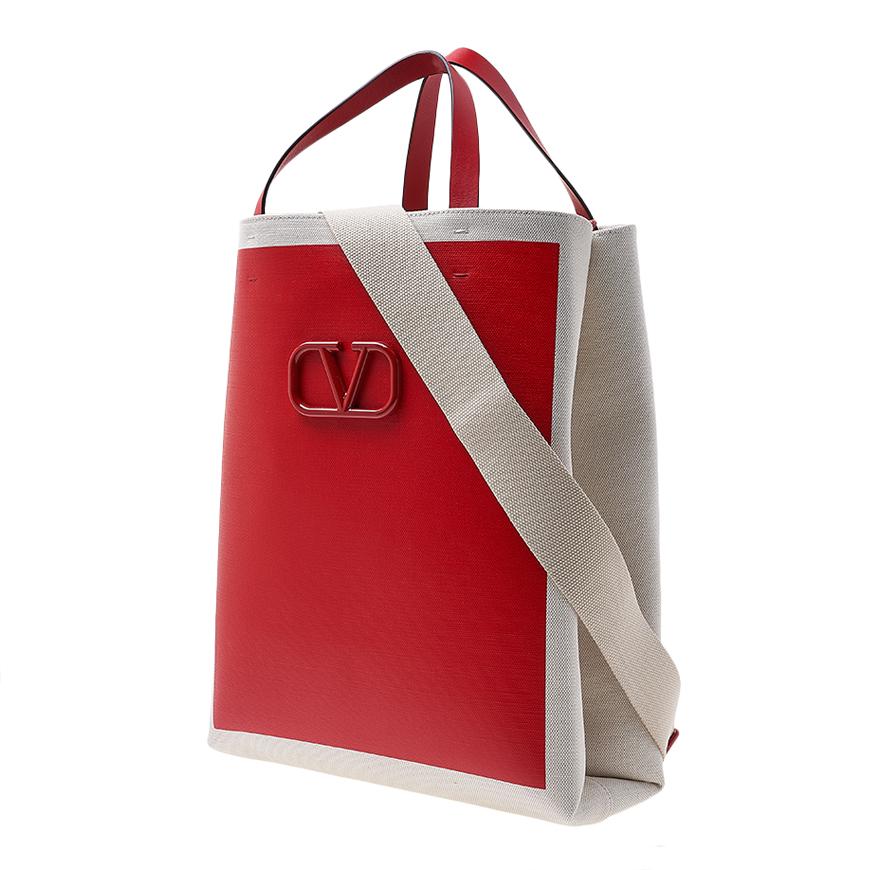 VALENTINO Garavani V-Logo Signature Leather Tote Bag