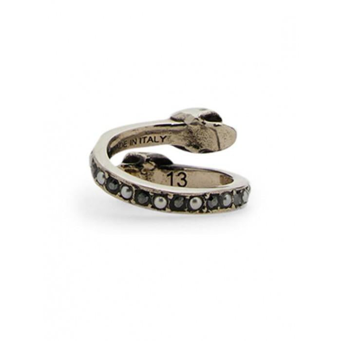 Alexander Mcqueen Wraparound Skull Ring Silver-Tone Jewelry