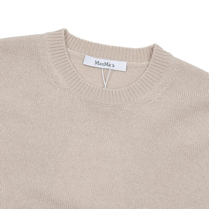 Max Mara Women’s Crewneck Knit Sweater Beige Wool