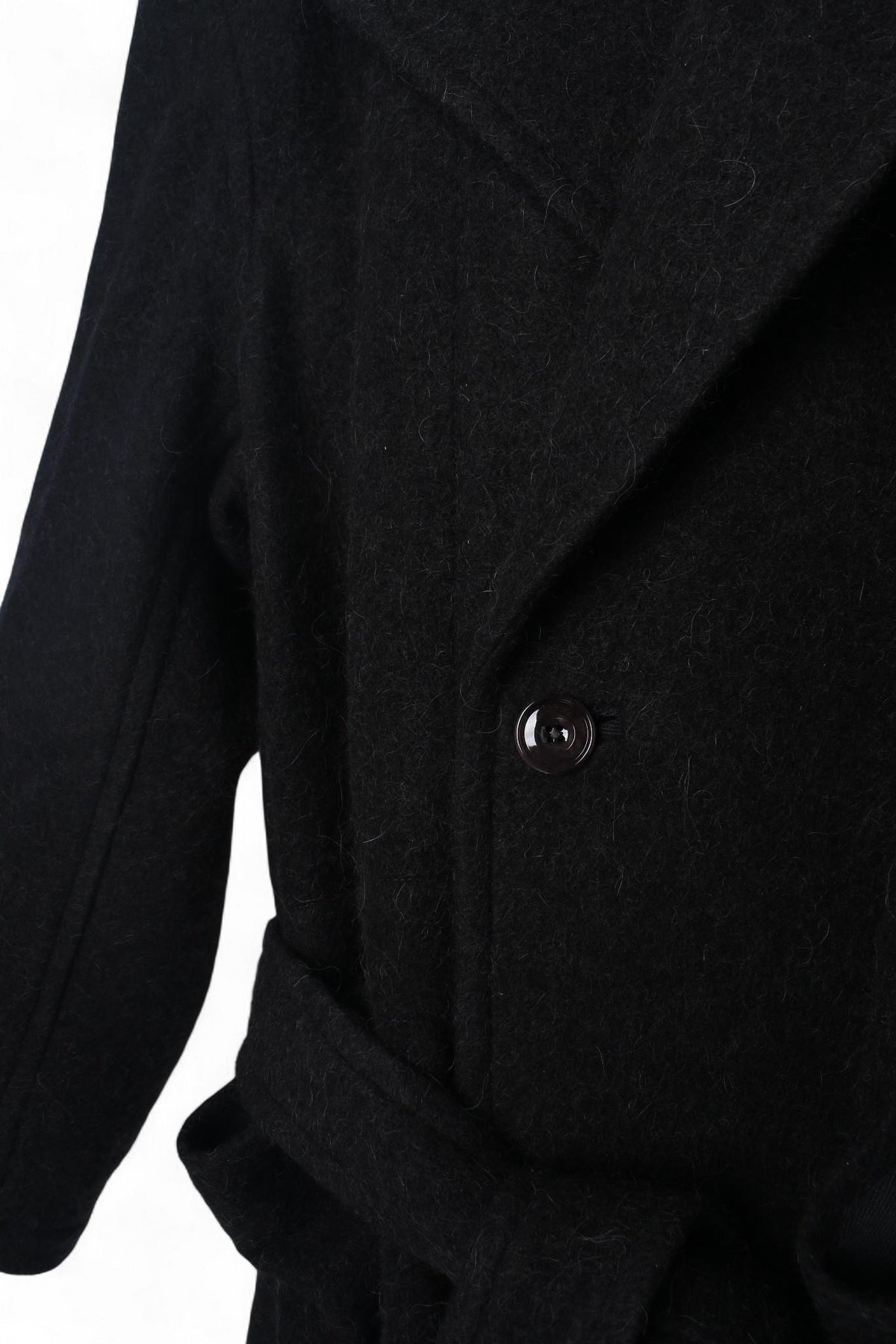 Lemaire Black Wool Alpaca Soft Coat