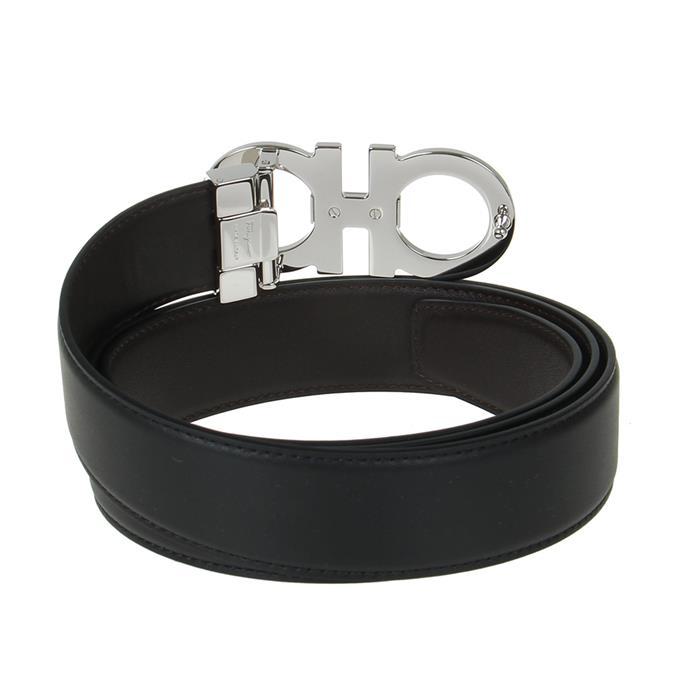 Ferragamo Double Gancini Reversible Leather Belt