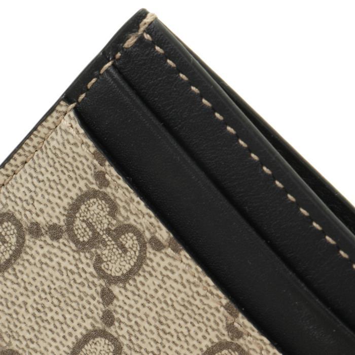 GUCCI GG Emblem Strap Card Case Wallet Ivory Leather