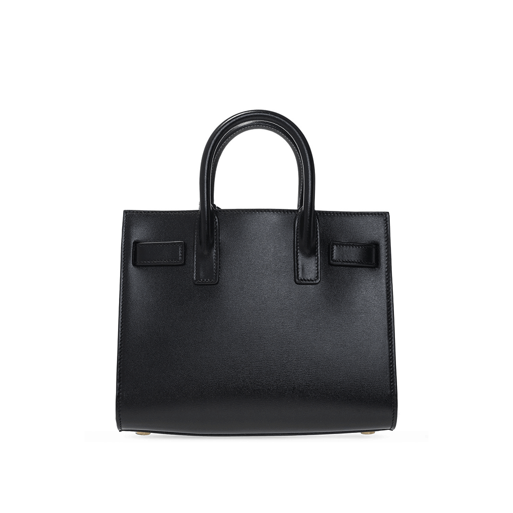 Saint Laurent Sac de Jour Nano Leather Tote Crossbody Bag Black