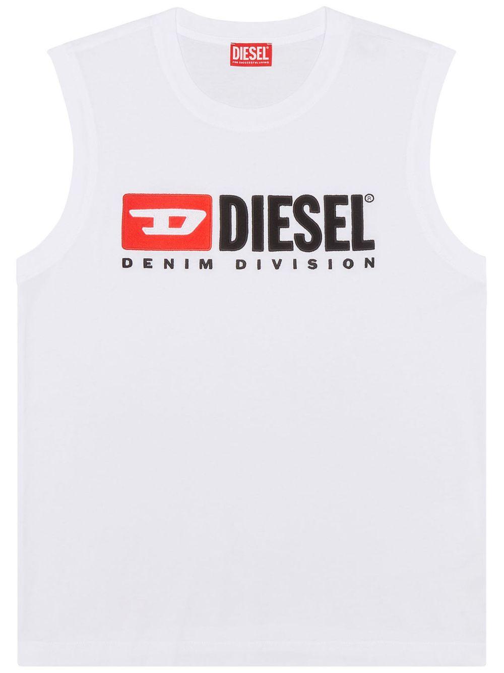 DIESEL Black Cotton Sleeveless T-Shirt