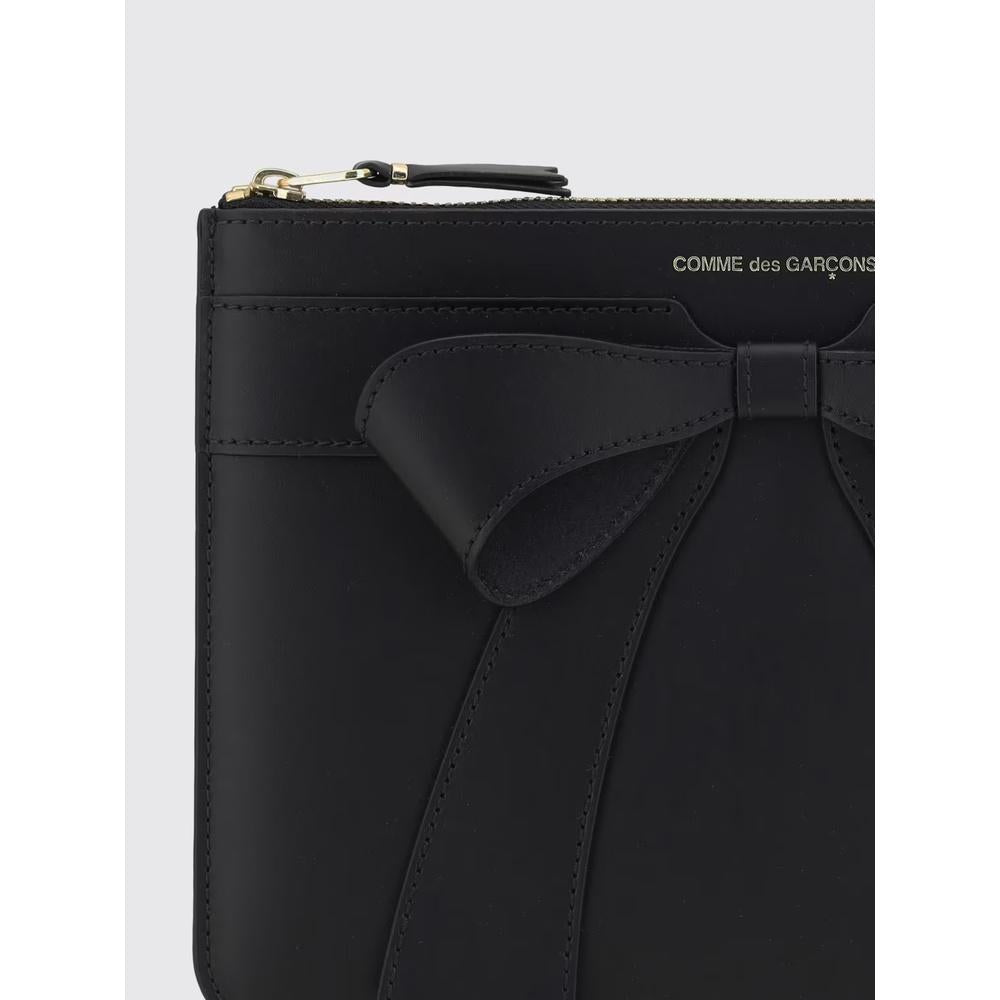 Comme des Garcons Big Bow Leather Clutch Bag Black