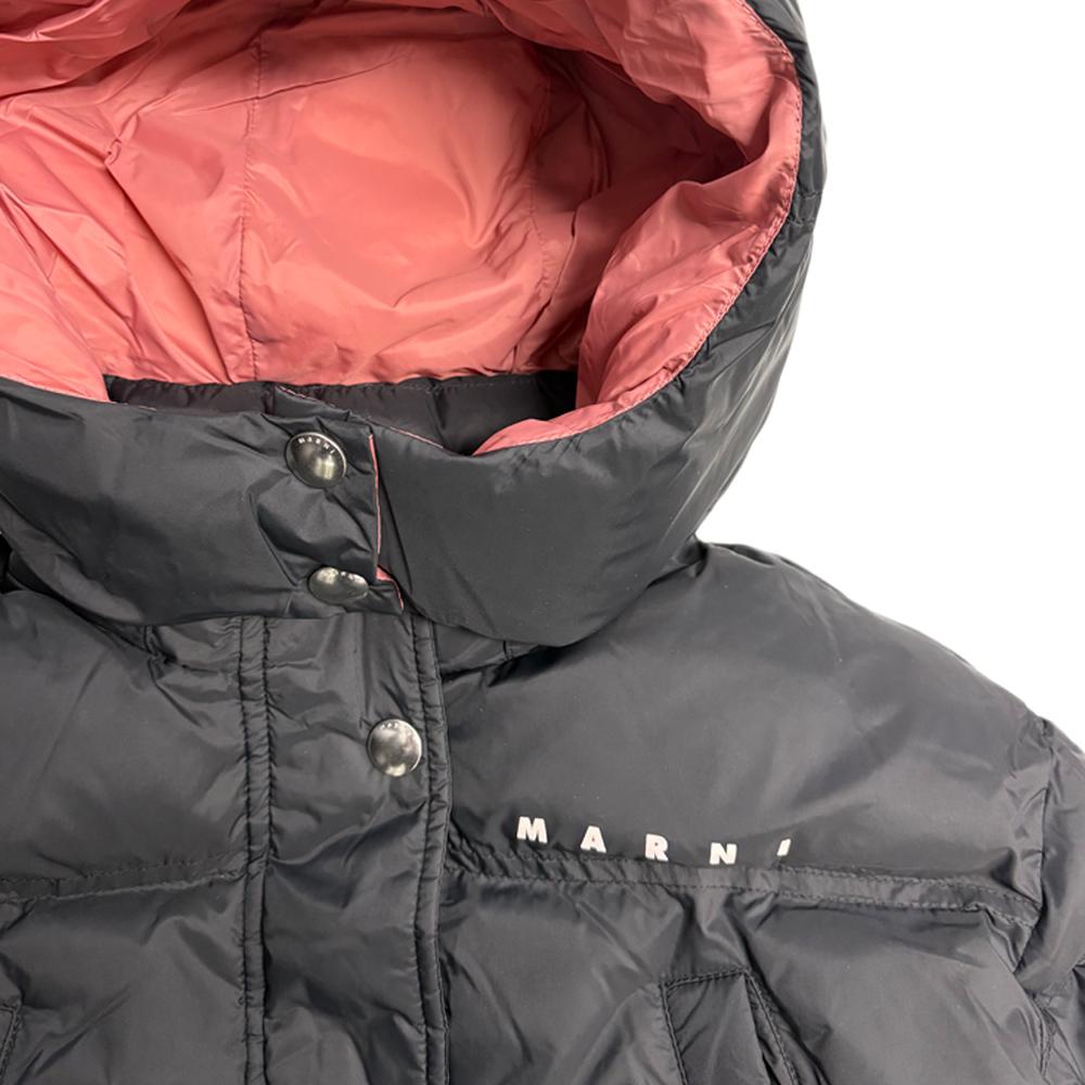 Marni Kids Women’s Hooded Cropped Puffer Jacket Black
