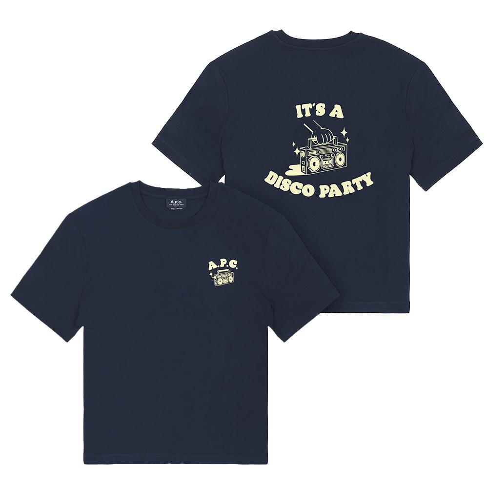 A.P.C. Dark Navy Disco Short Sleeve T-Shirt for Men