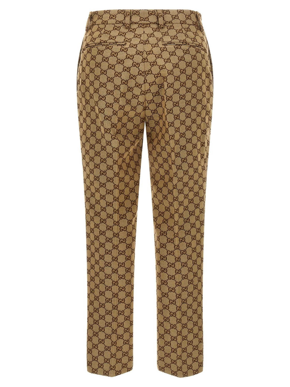 GUCCI Beige Wool Cropped Trousers