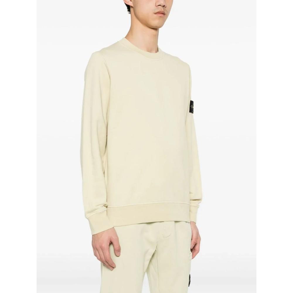 STONE ISLAND Cotton Fleece Crewneck Sweatshirt Men Navy