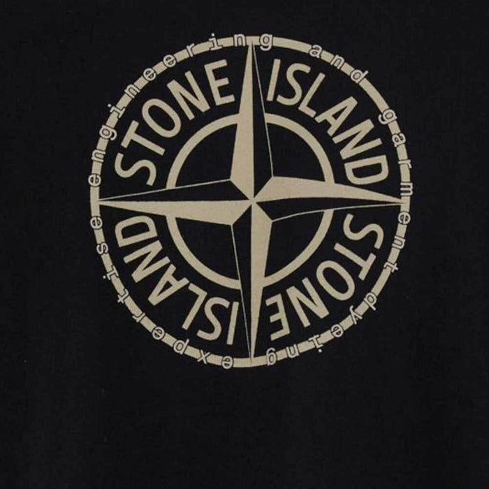 STONE ISLAND Cotton Short-Sleeve T-Shirt Black Mens