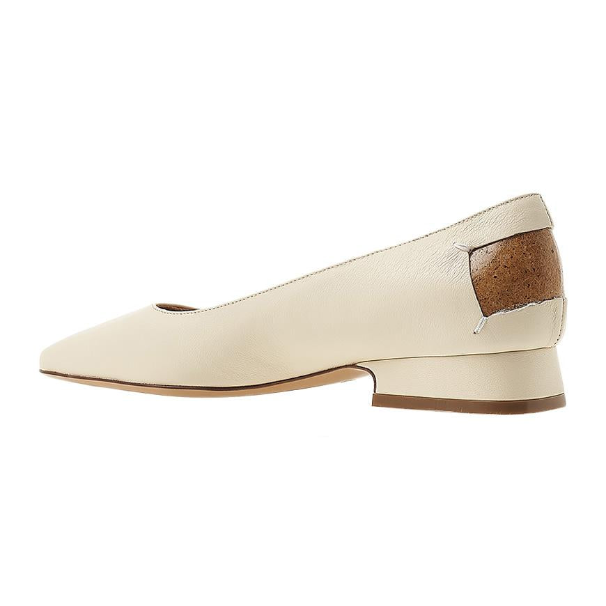 Maison Margiela Women’s Square Toe Leather Ballerina Flats Black