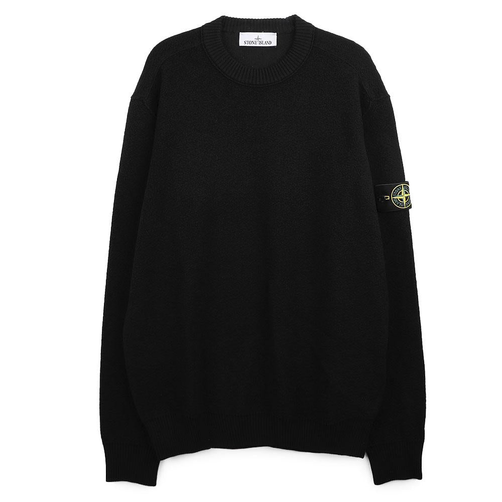 STONE ISLAND Loose Fit Crewneck Knit Sweater Black Men