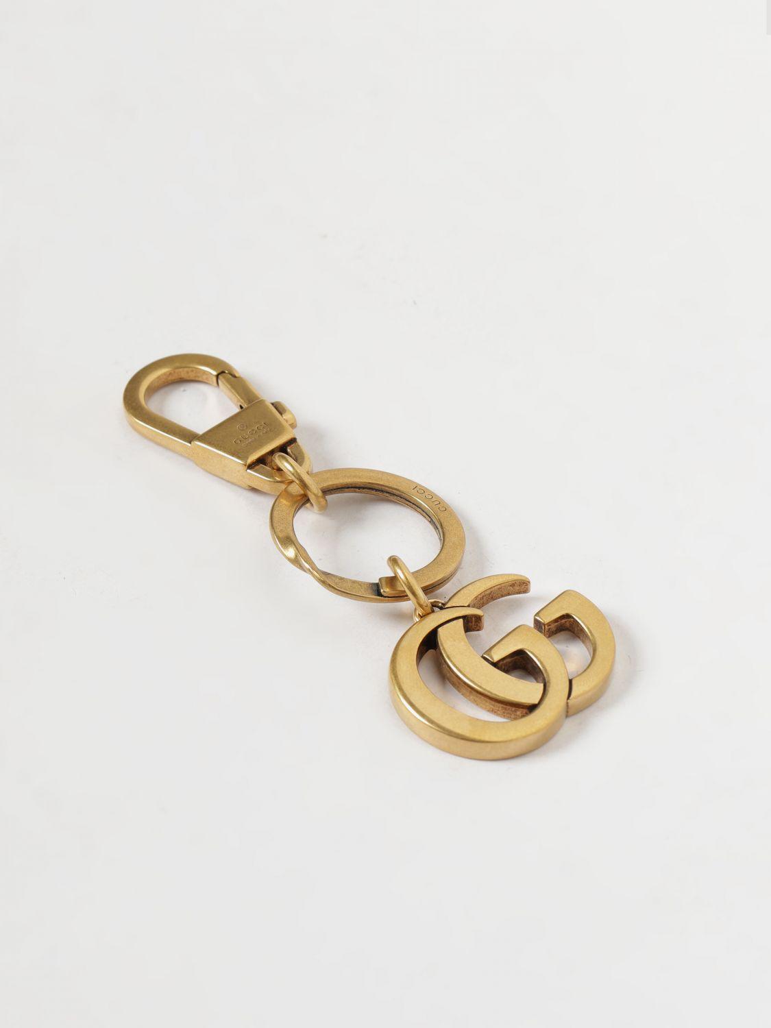 GUCCI Silver-Tone Logo Keyring for Men