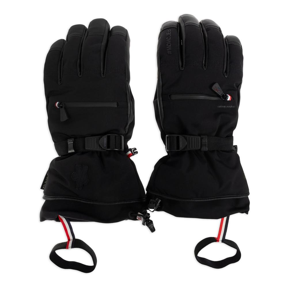 Moncler Black Knit Wool Gloves