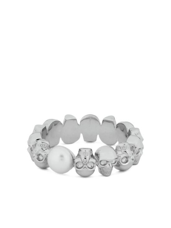 Alexander Mcqueen Leather Skull Bracelet for Men 836794 J16PB 1906 WHITE DOM