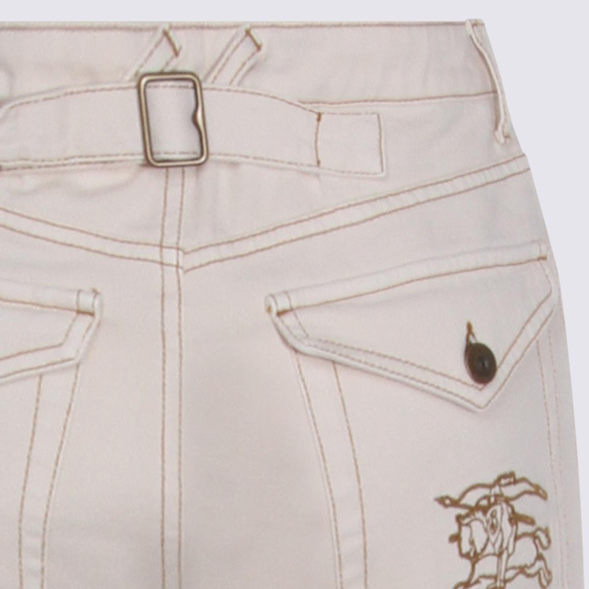 BURBERRY Beige Cotton Crop Pants