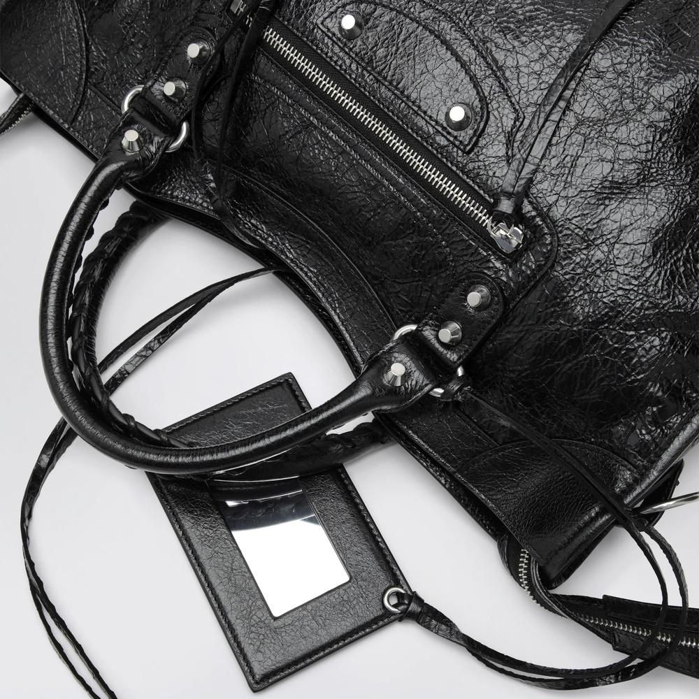 BALENCIAGA Le City Medium Tote Bag Black Leather Tote