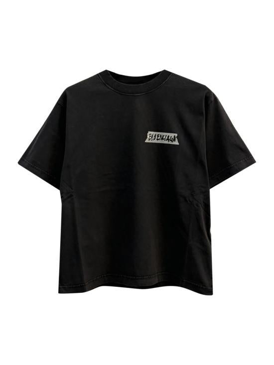 BALENCIAGA Faded Black Short Sleeve T-Shirt