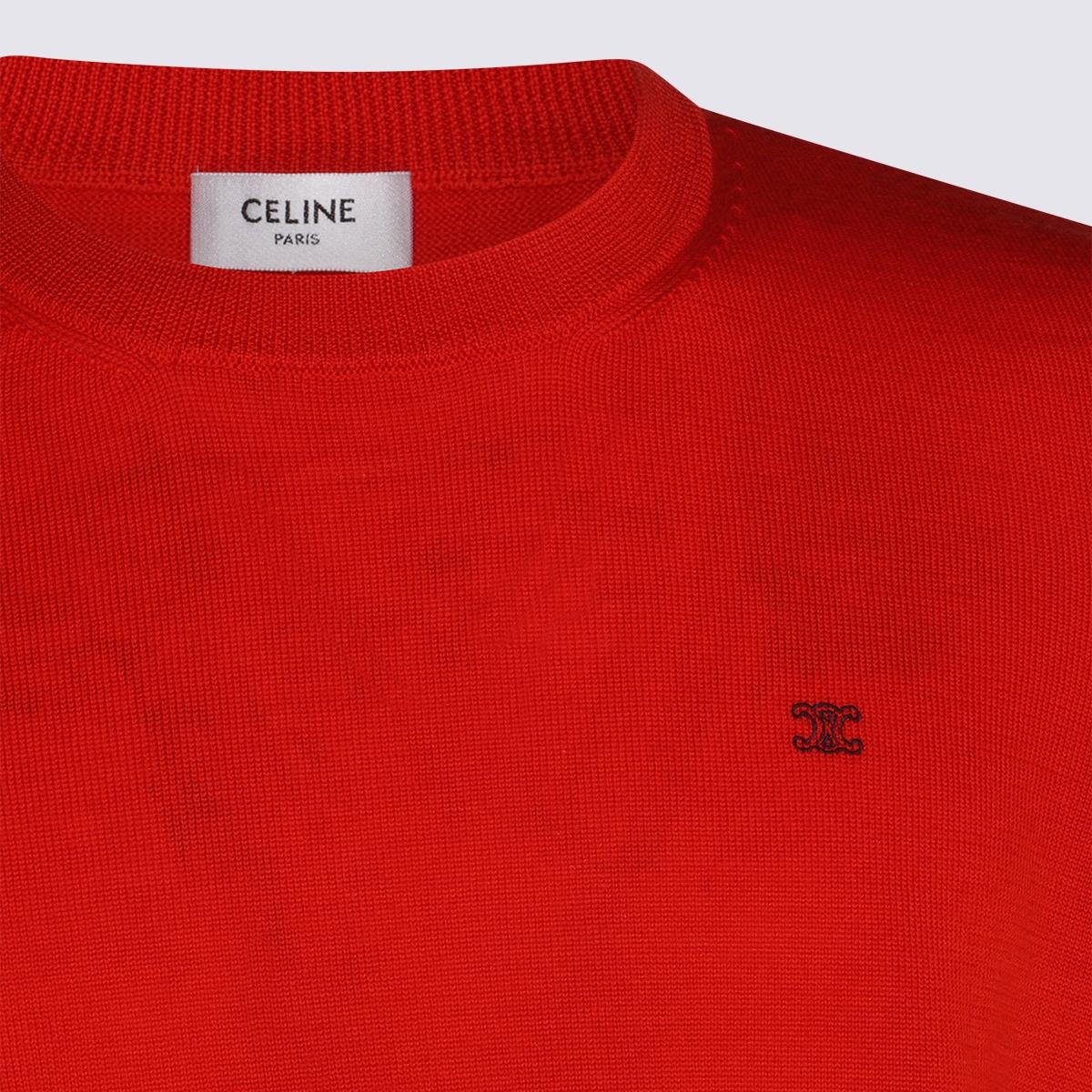 CELINE Wool Blend Round Neck Knit Sweater for Men