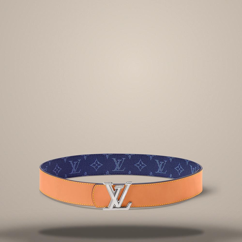 Louis Vuitton LV Dimension Monogram Heritage Reversible Belt Blue Camel M4465