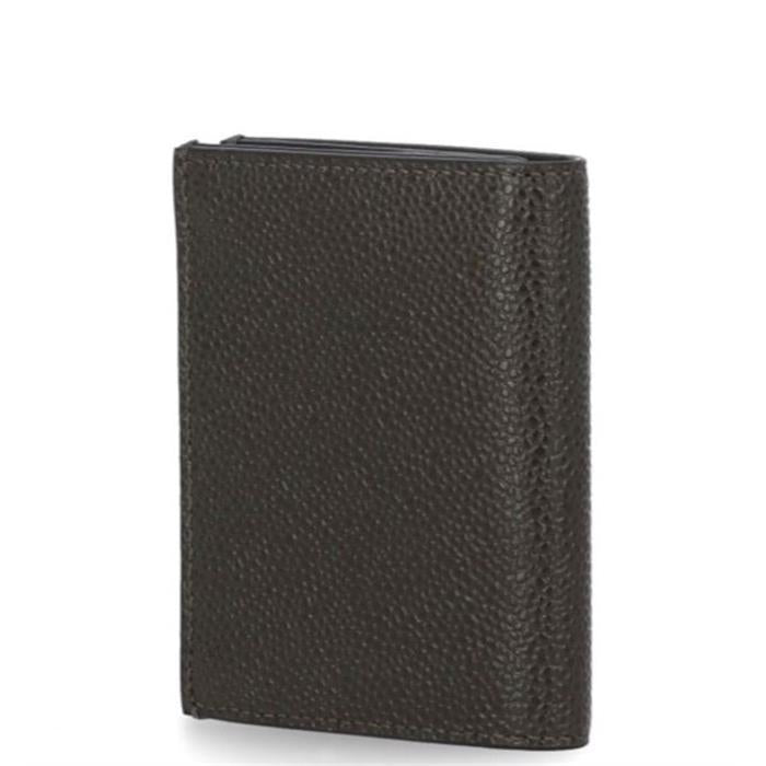 THOM BROWNE Leather Bifold Wallet Card Holder for Men MAW021