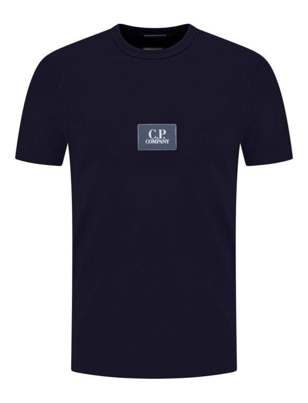 CP Company MercERized Jersey Twist Small Logo T-Shirt Navy