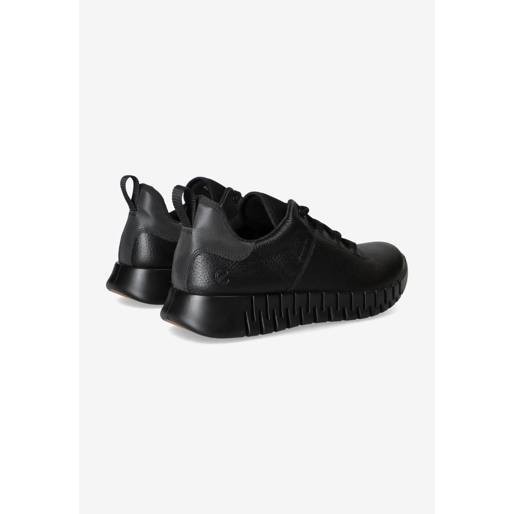 ecco Black Leather Low-Top Sneakers for Men