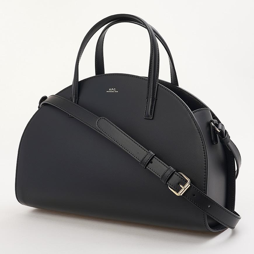 A.P.C. Demi Lune Small Tote Bag Black Leather Women’s