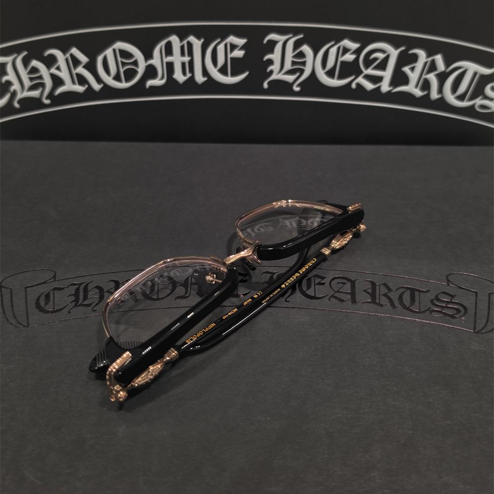 Chrome Hearts Black Gold Nippleopolis Unisex Eyeglasses