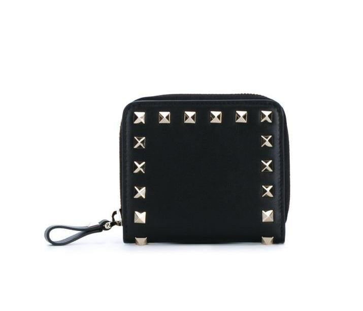 VALENTINO Rockstud Leather Zip Around Small Wallet MW2P0649 BOL