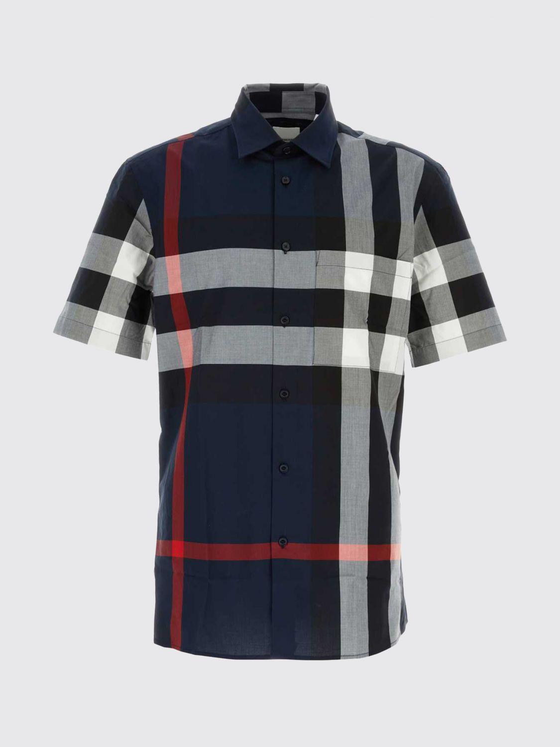 BURBERRY Check Cotton Short Sleeve Shirt for Men