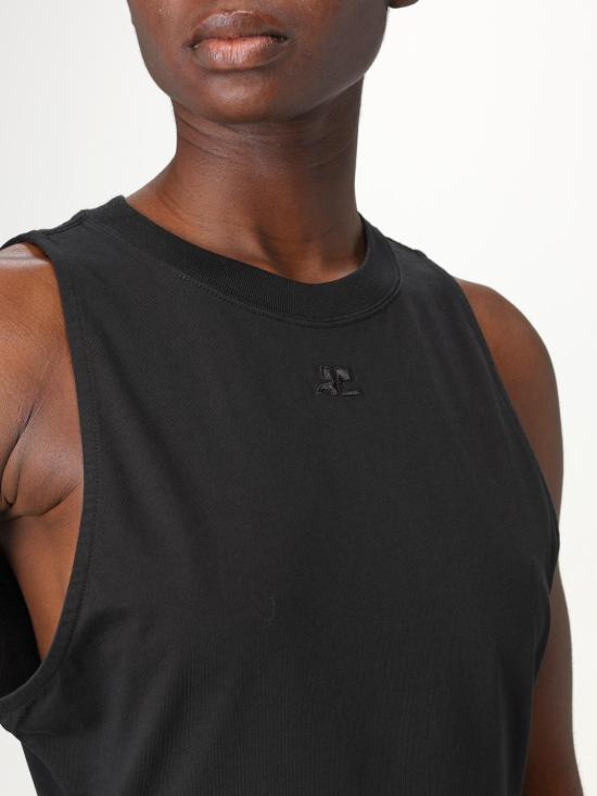 courreges Black Sleeveless T-Shirt 125 JDE 094 JS 01079999