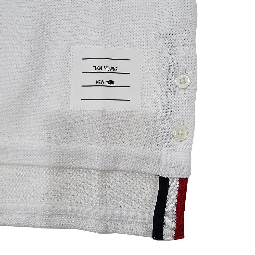 THOM BROWNE Women’s Classic Back Stripe Piqué Polo Shirt White