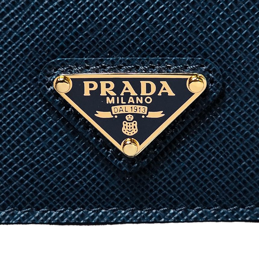 PRADA Saffiano Leather Card Holder Bluette Women’s Wallet 1MC208