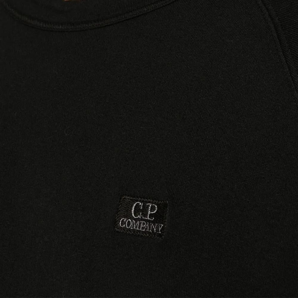 CP Company Logo Embroidered Black Cotton T-Shirt for Men