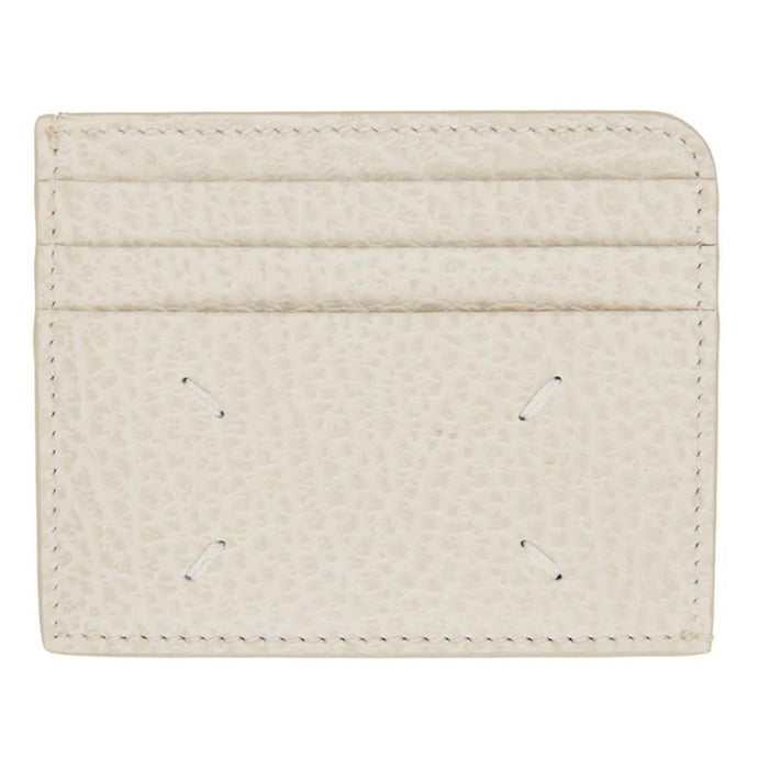 Maison Margiela Cream White Stitch Logo Card Holder Wallet