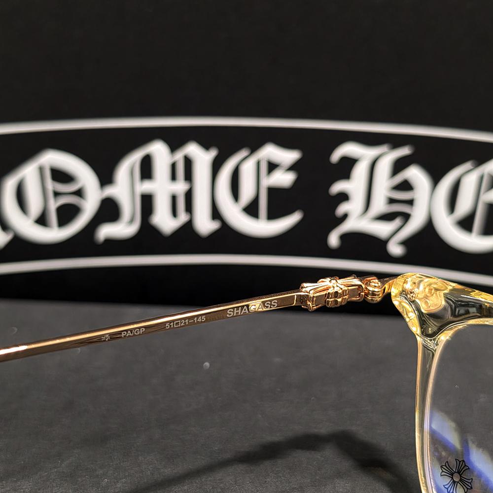 Chrome Hearts Shagas Yellow Clear Gold Eyeglasses
