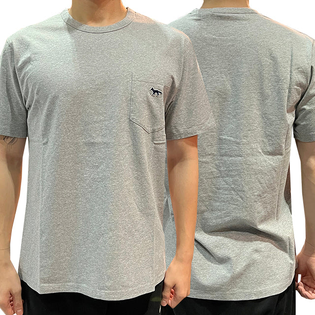 Maison Kitsune Navy Fox Head Patch Pocket Short Sleeve T-Shirt HM00136KJ0008