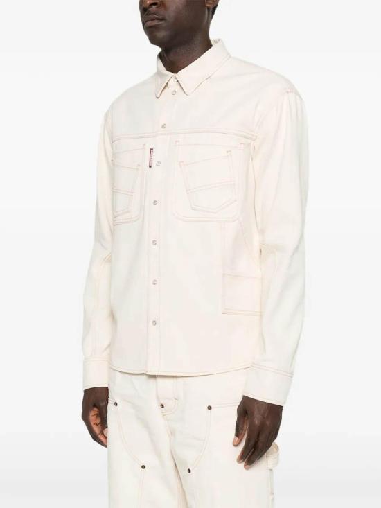 Dsquared2 Off-White Distressed Denim Trucker Jacket Men’s S71DM0831 D3549 0102