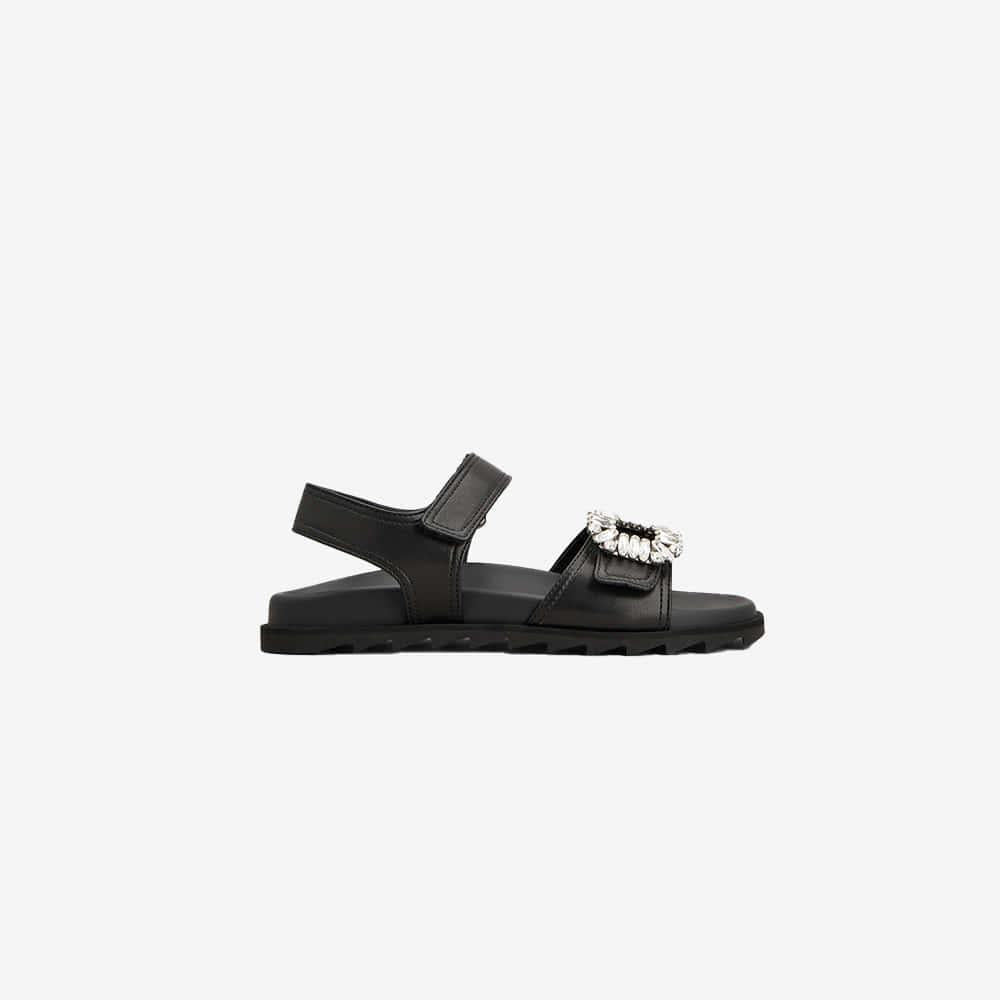 Roger Vivier Slidy Viv Sandals Black RVW458446 9091 TB999