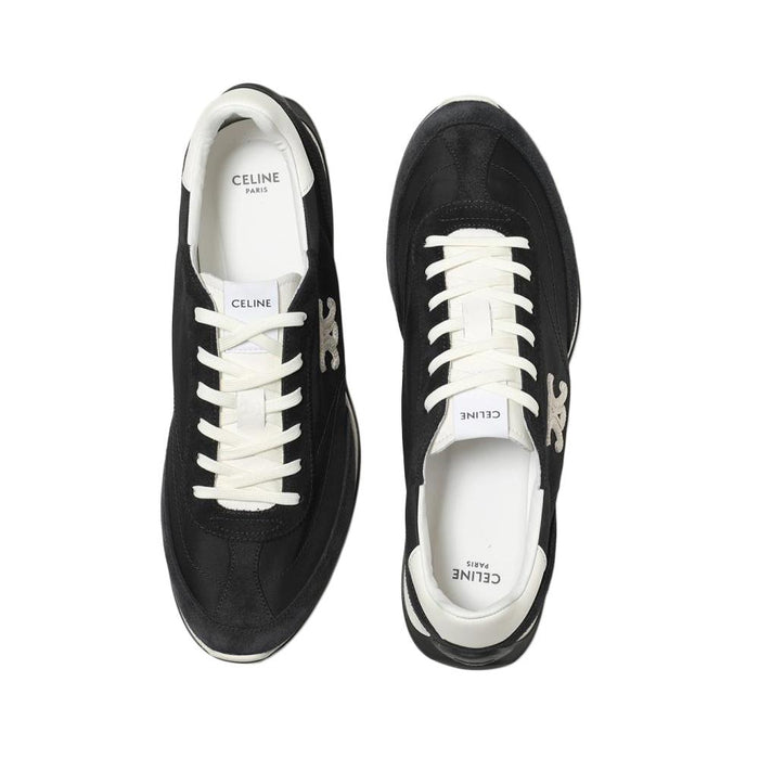 CELINE Triomphe Racer Lace-Up Low-Top Sneakers Black 364365257C 38NO