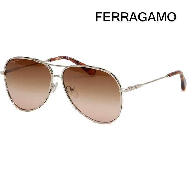 Ferragamo Metal Aviator Double Bridge Oversize Sunglasses